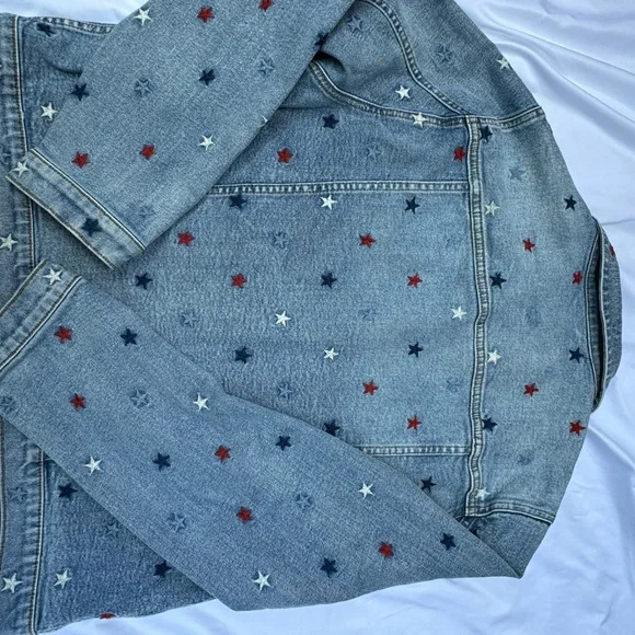 Driftwood Jeans Classic Embroidered Denim Jacket Starry Night Americana Large - Picture 6 of 16